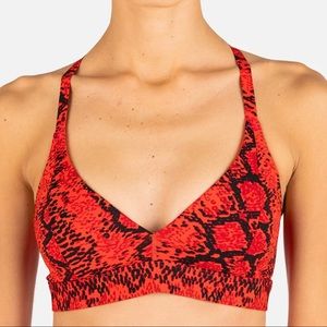Adidas X Ivy Park Allover Snakeskin Print Triangle Bra S